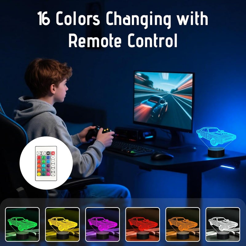 Anywin Gifts for Car Lovers, Cool Muscle Car LED Night Light for Bedroom Decors, 16 Color Changing Remote Birthday Xmas Amazing Present Idea for Men Boys - Image 4